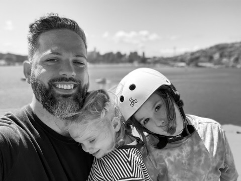 Benji Dodgson outdoors with family