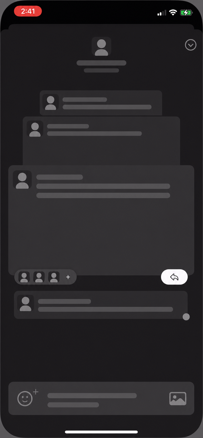 Real Reactions messaging and reaction interface on an iPhone
