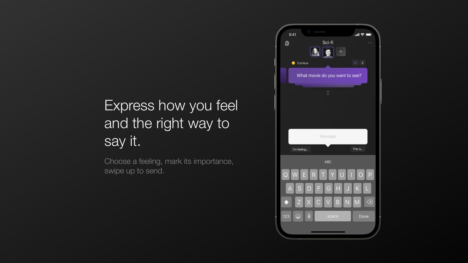 Composing a message with feelings and importance
