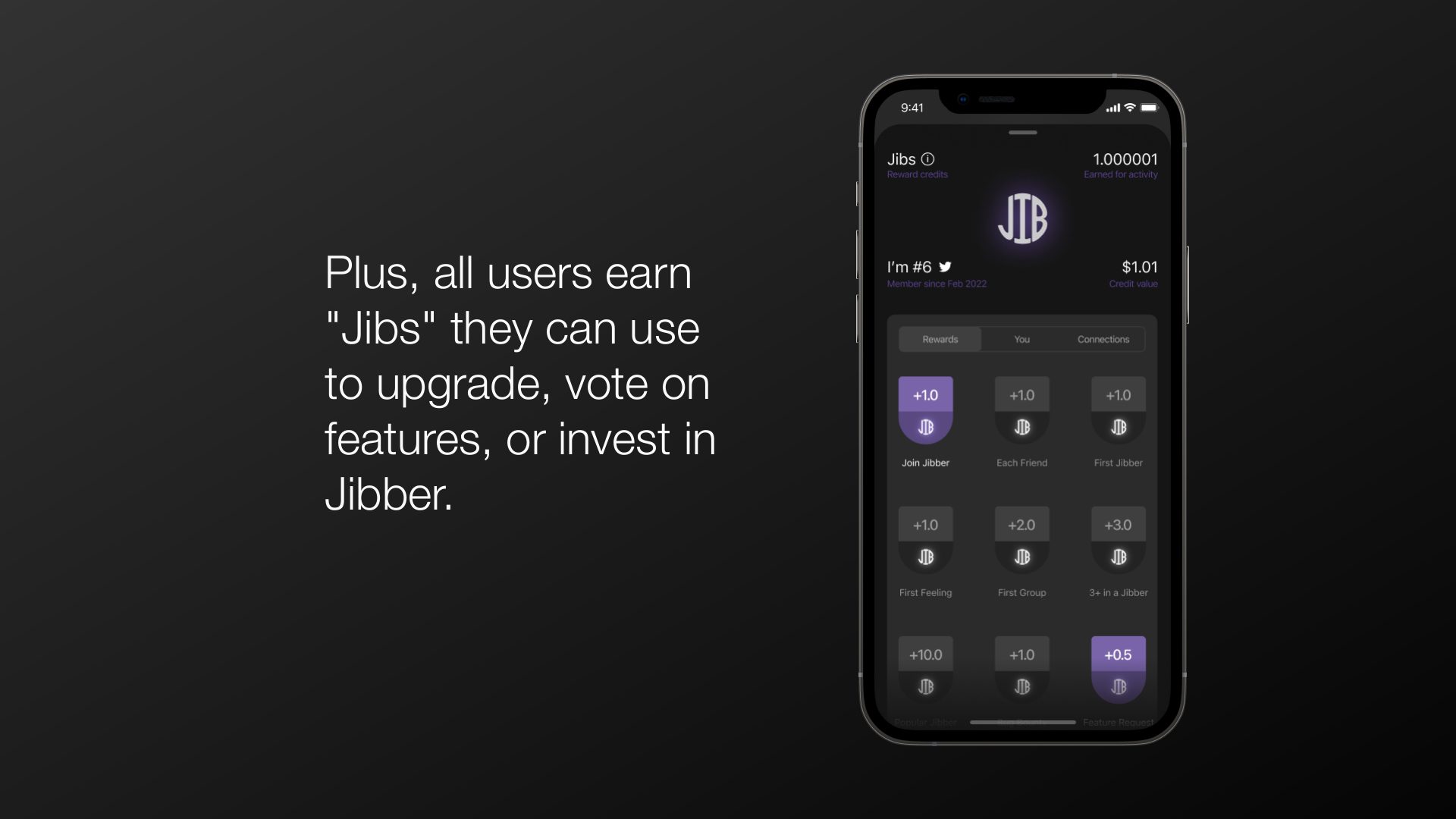 Jibs user ownership and participation model