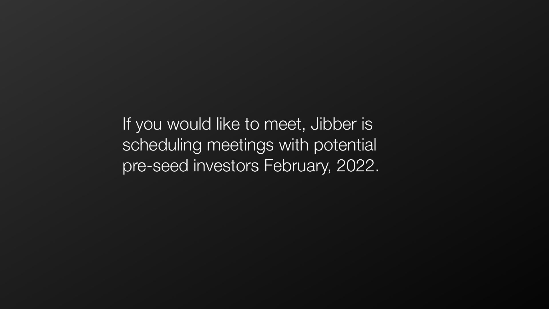 Invitation for pre-seed investor meetings